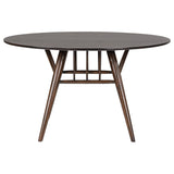 Mesa de comedor redonda Everton de madera de 53 pulgadas en nogal oscuro