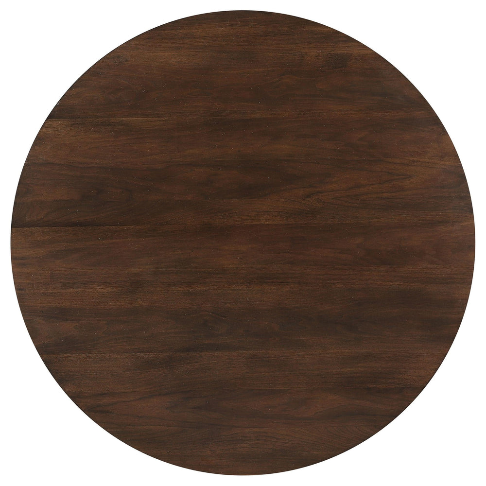 Mesa de comedor redonda Everton de madera de 53 pulgadas en nogal oscuro