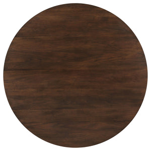 Mesa de comedor redonda Everton de madera de 53 pulgadas en nogal oscuro