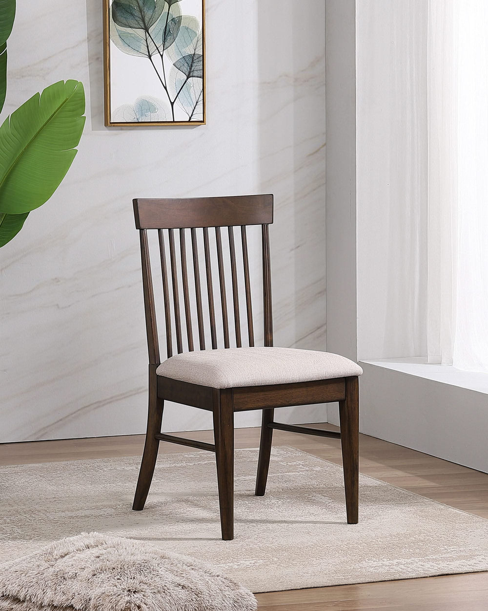 Silla de comedor Everton Wood en nogal oscuro (juego de 2)
