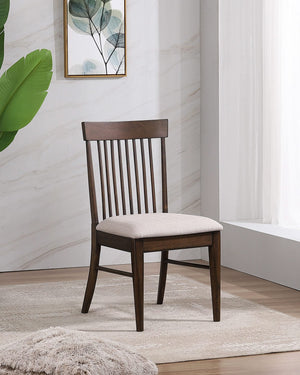 Silla de comedor Everton Wood en nogal oscuro (juego de 2)
