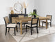 Juego de mesa de comedor extensible de 5 piezas Arini en color arena y negro