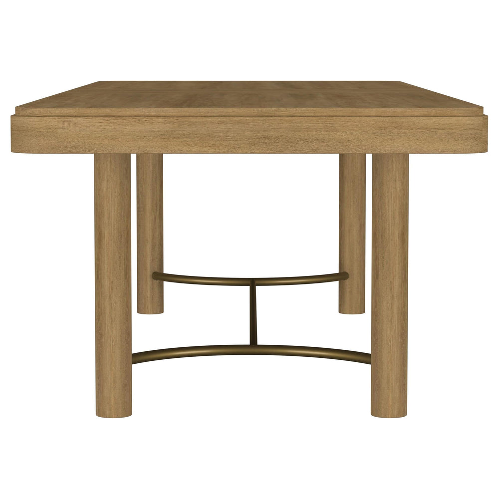 Juego de mesa de comedor extensible de 5 piezas Arini en color arena y negro