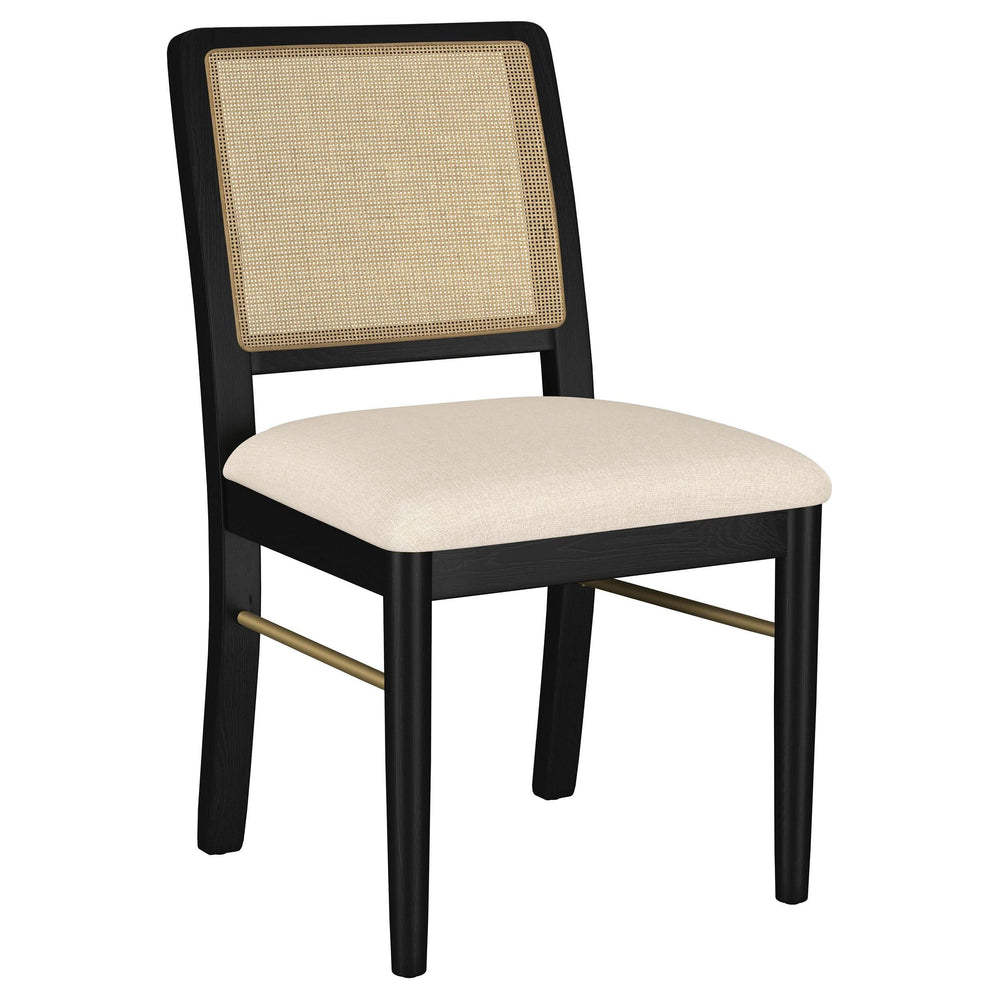 Juego de mesa de comedor extensible de 5 piezas Arini en color arena y negro