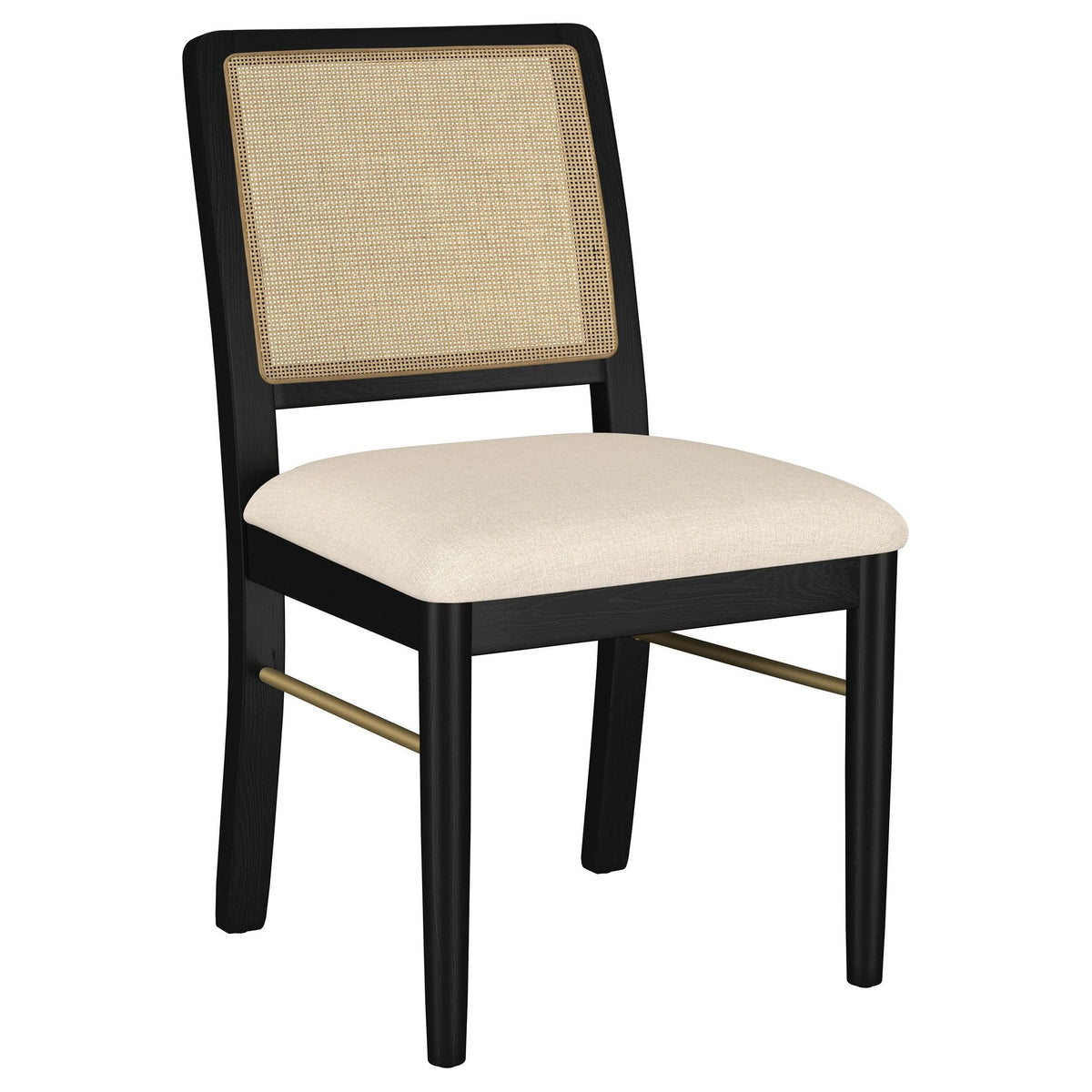 Juego de mesa de comedor extensible de 5 piezas Arini en color arena y negro