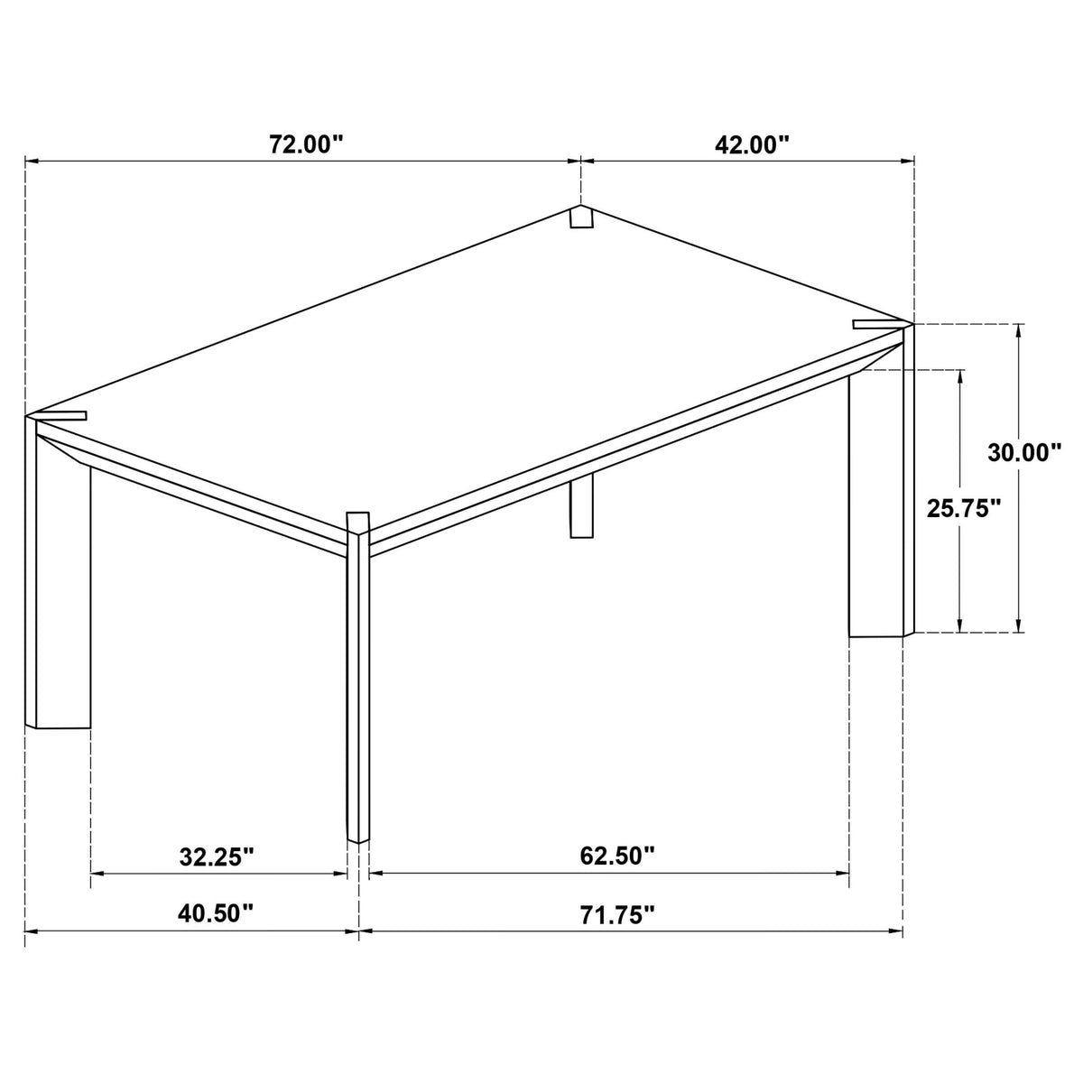 Juego de comedor rectangular Bruner de 5 piezas de 72 pulgadas en marrón natural