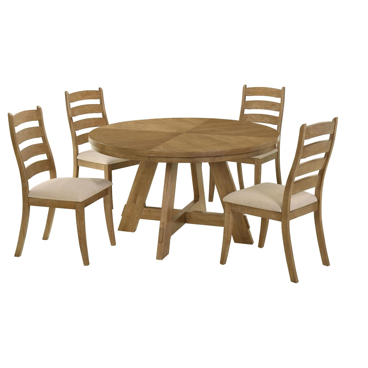 Juego de mesa de comedor Danvers de 5 piezas en roble marrón y café con leche
