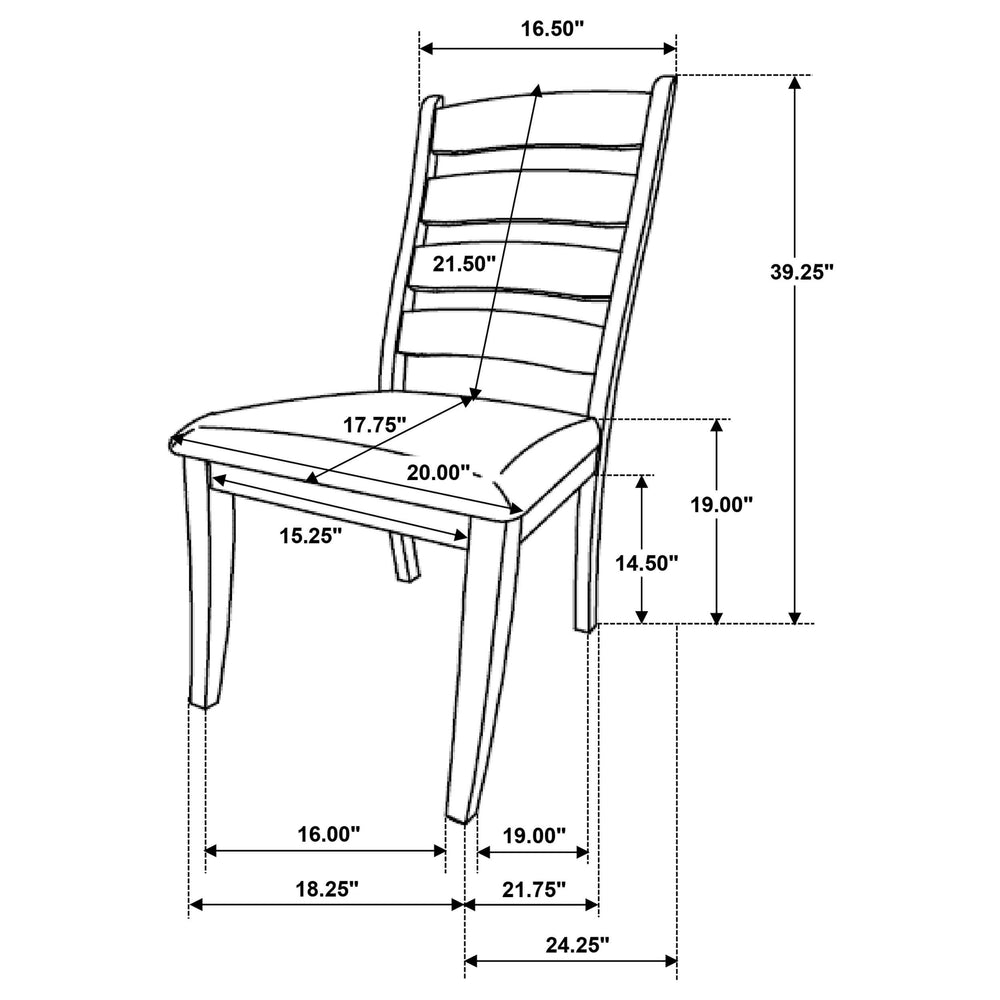 Juego de mesa de comedor Danvers de 5 piezas en roble marrón y café con leche
