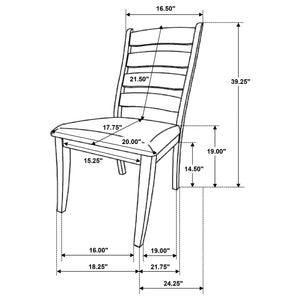 Juego de mesa de comedor Danvers de 5 piezas en roble marrón y café con leche