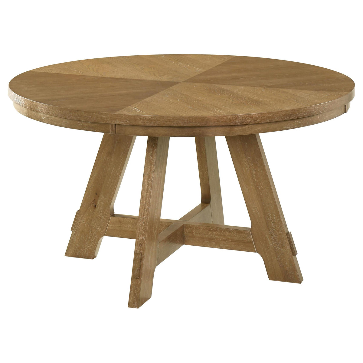 Mesa de comedor redonda Danvers de madera de roble marrón de 54 pulgadas