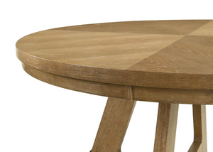 Mesa de comedor redonda Danvers de madera de roble marrón de 54 pulgadas