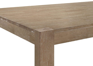 Mesa de comedor Scottsdale de madera maciza de 71 pulgadas, color marrón lavado