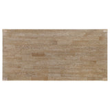Mesa de comedor Scottsdale de madera maciza de 71 pulgadas, color marrón lavado