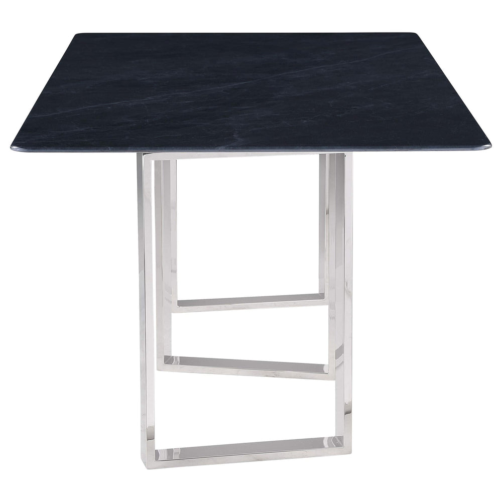 Mesa de comedor rectangular de piedra sinterizada Desden de 79 pulgadas, color gris
