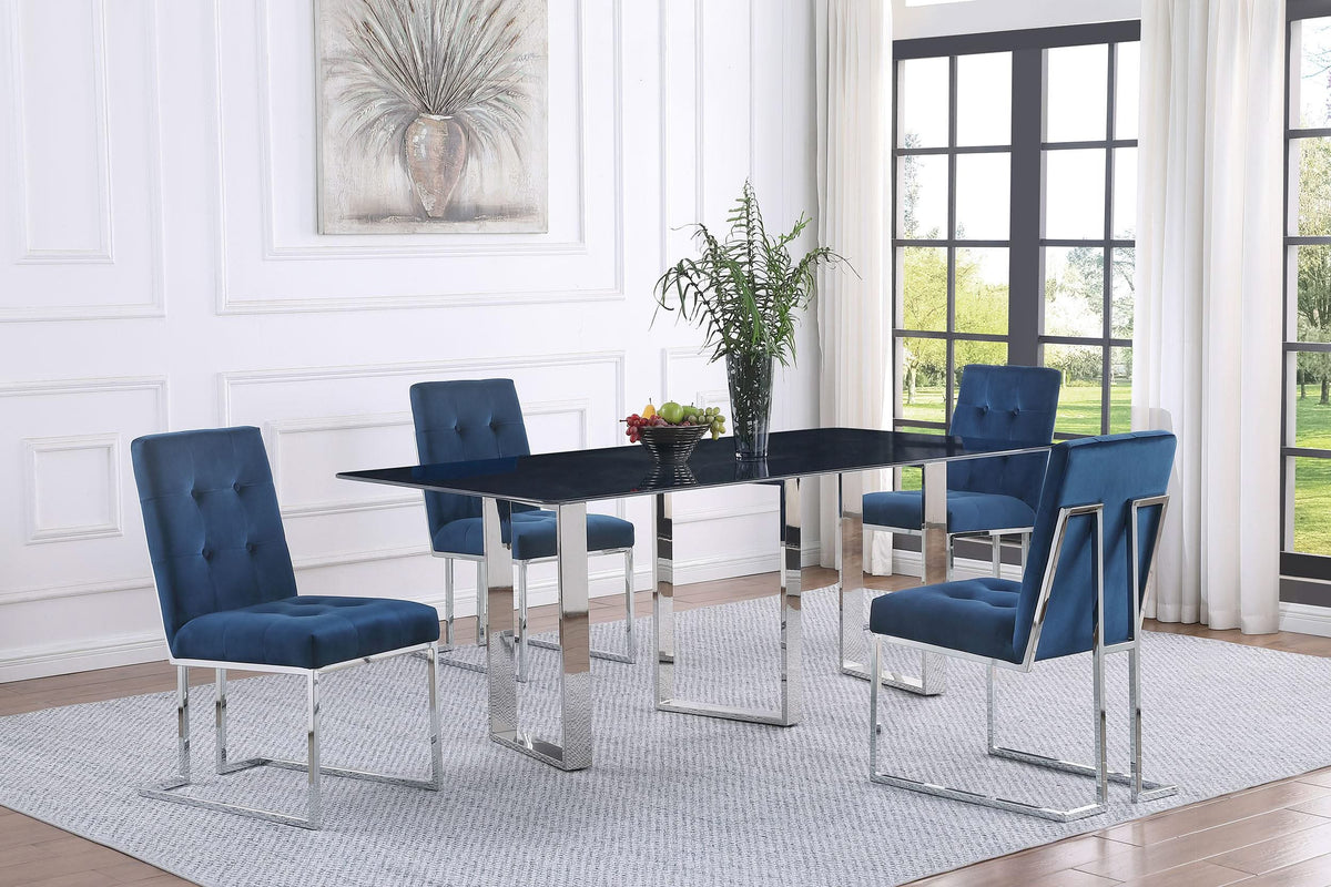 Mesa de comedor rectangular de piedra sinterizada Desden de 79 pulgadas, color gris