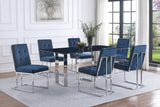 Mesa de comedor rectangular de piedra sinterizada Desden de 79 pulgadas, color gris