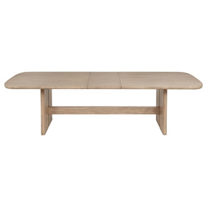 Mesa de comedor rectangular de madera Kailani de 110 pulgadas en roble beige