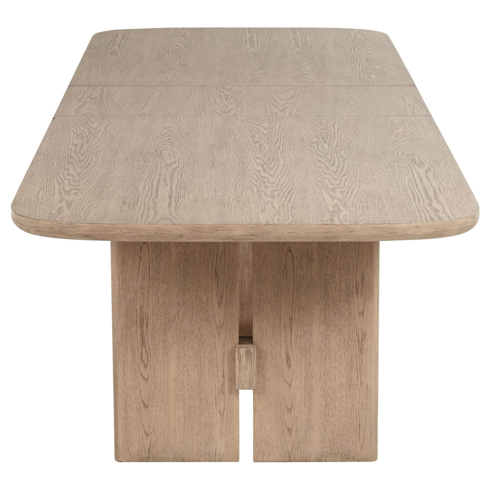Mesa de comedor rectangular de madera Kailani de 110 pulgadas en roble beige