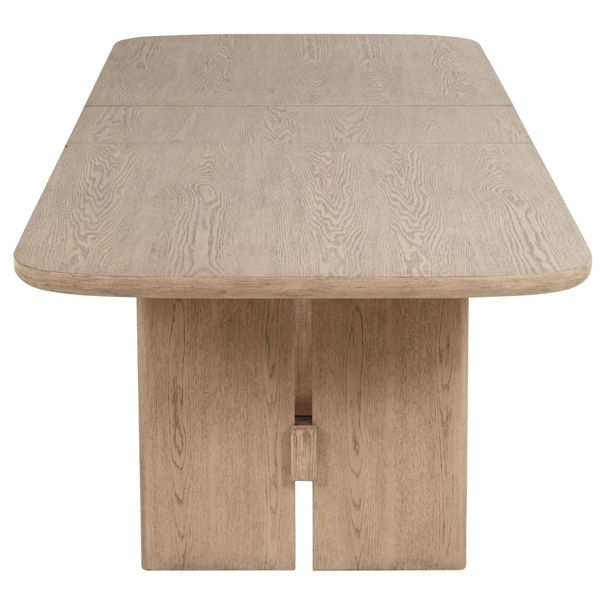 Mesa de comedor rectangular de madera Kailani de 110 pulgadas en roble beige