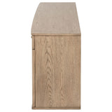 Aparador de caña de 4 puertas Kailani, mueble buffet, roble beige