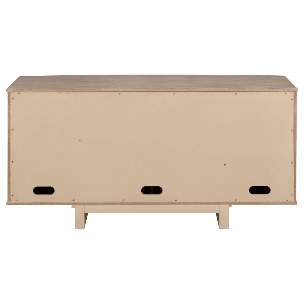 Aparador de caña de 4 puertas Kailani, mueble buffet, roble beige
