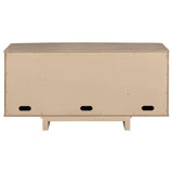 Aparador de caña de 4 puertas Kailani, mueble buffet, roble beige