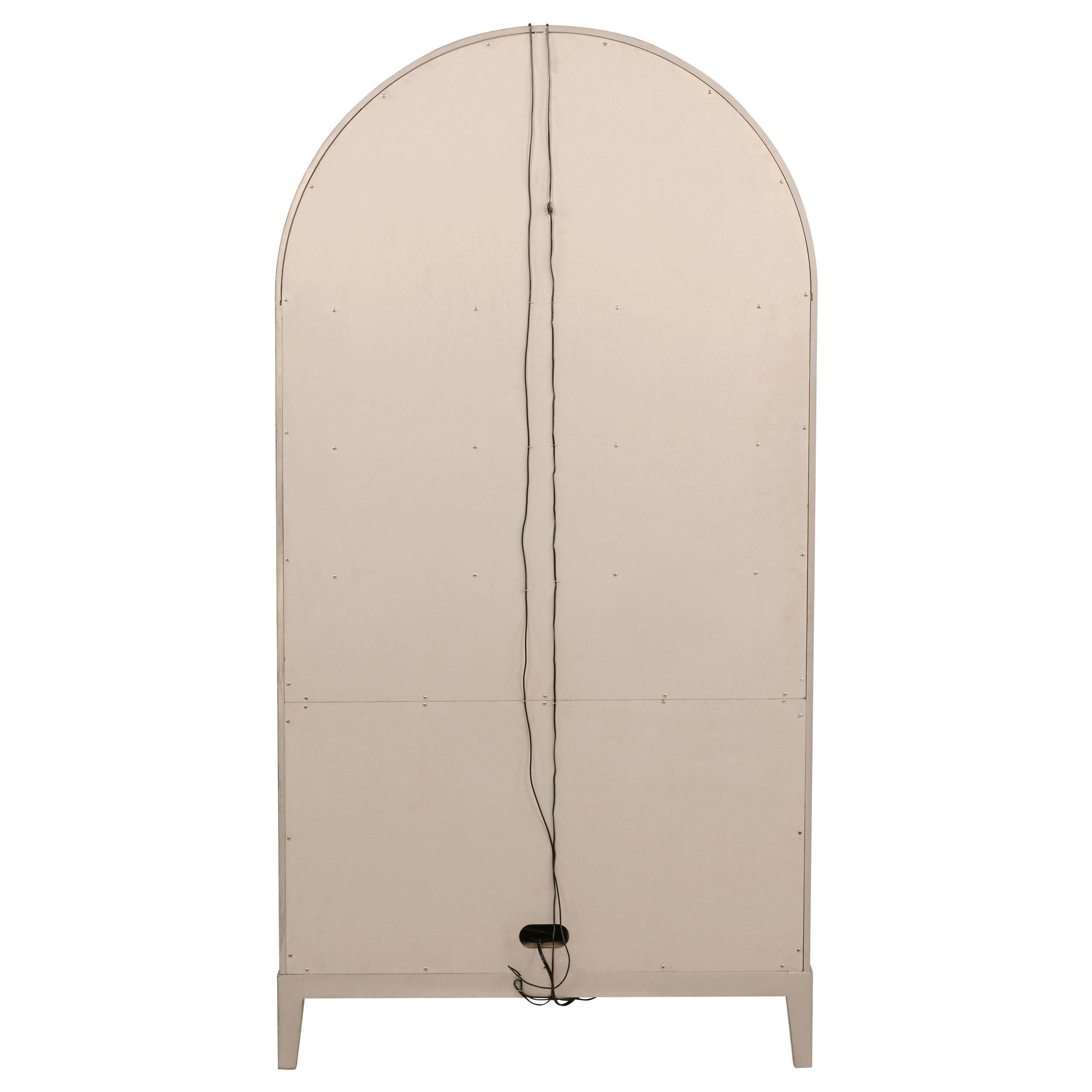 Kailani 4-Door Cane Dining Vitrine Display Cabinet Beige Oak