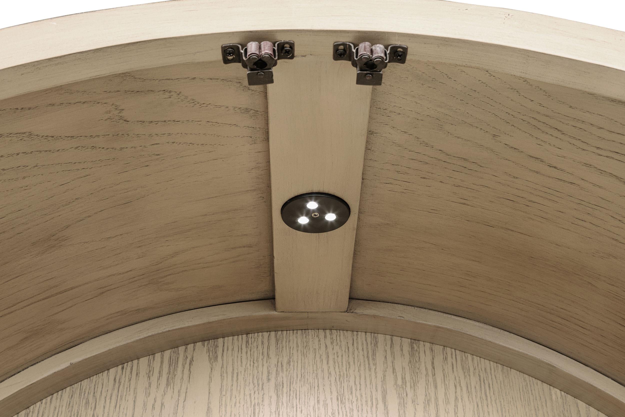 Kailani 4-Door Cane Dining Vitrine Display Cabinet Beige Oak