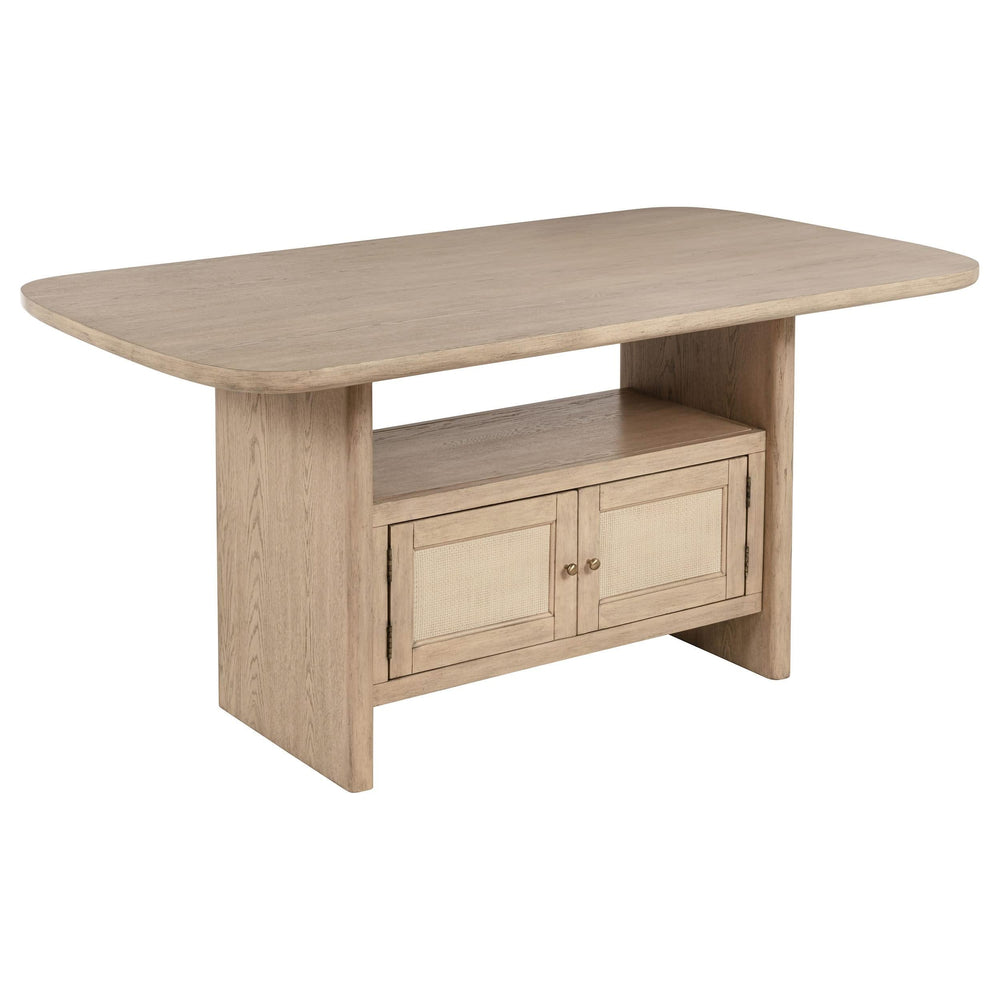 Juego de comedor Kailani de 8 piezas con gabinete de roble beige