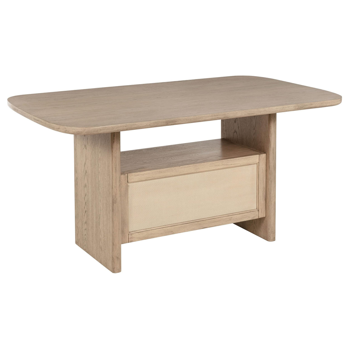 Juego de comedor Kailani de 8 piezas con gabinete de roble beige