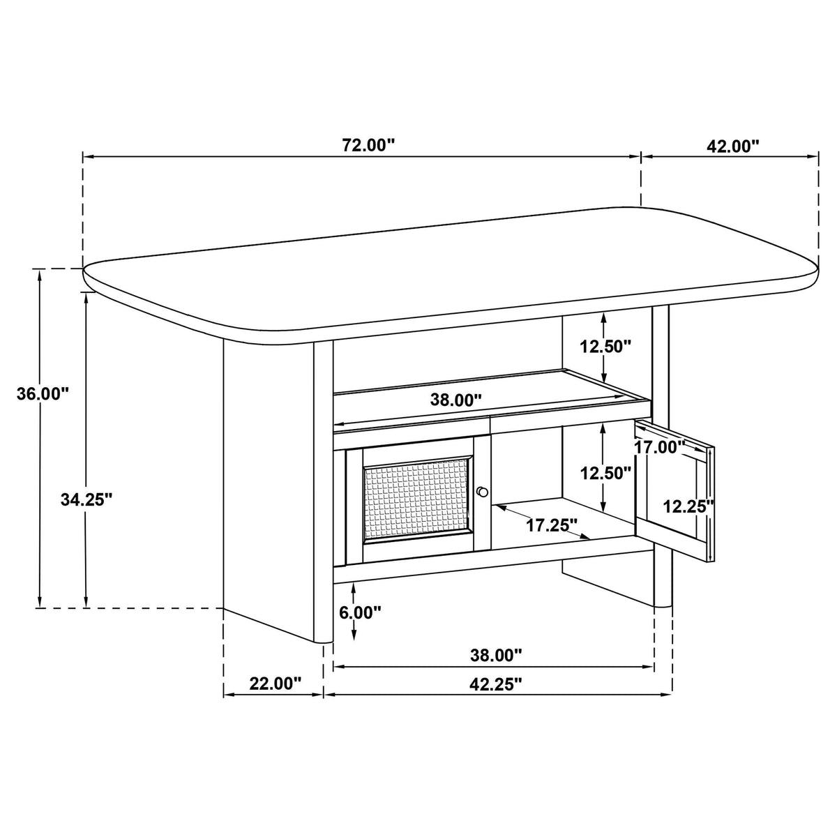 Juego de comedor Kailani de 8 piezas con gabinete de roble beige