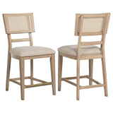 Silla auxiliar de ratán Kailani de roble beige (juego de 2)