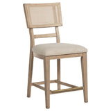 Silla auxiliar de ratán Kailani de roble beige (juego de 2)