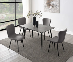 Juego de comedor Horizon de 5 piezas con mesa extensible, color gris
