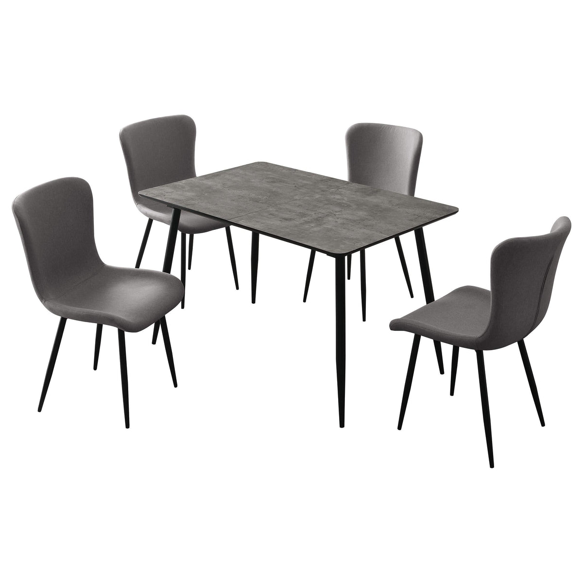 Juego de comedor Horizon de 5 piezas con mesa extensible, color gris