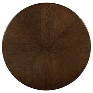 Mesa de comedor con pedestal de madera redonda Landon de 60 pulgadas en marrón intenso