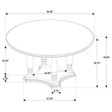 Mesa de comedor con pedestal de madera redonda Landon de 60 pulgadas en marrón intenso
