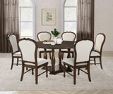 Mesa de comedor con pedestal de madera redonda Landon de 60 pulgadas en marrón intenso