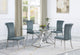 Juego de comedor rectangular Beaufort de 5 piezas en cromo y gris
