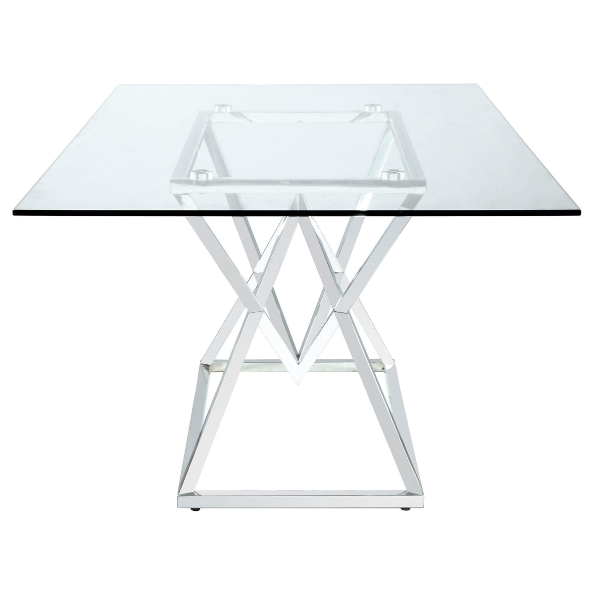 Juego de comedor rectangular Beaufort de 5 piezas en cromo y gris