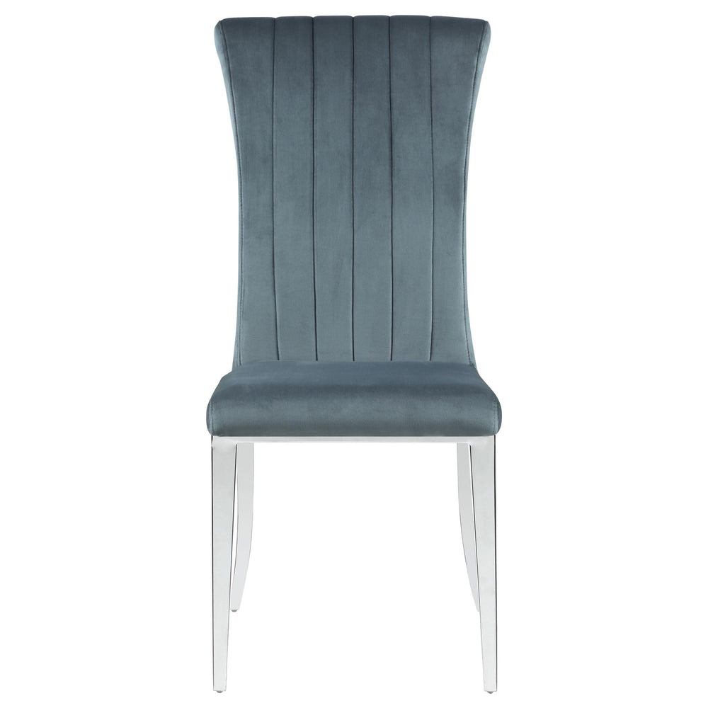 Juego de comedor rectangular Beaufort de 5 piezas en cromo y gris