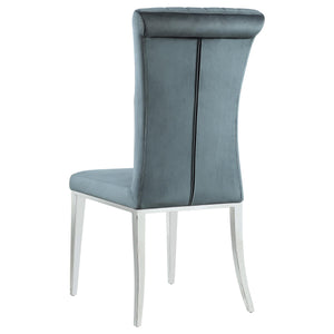 Juego de comedor rectangular Beaufort de 5 piezas en cromo y gris