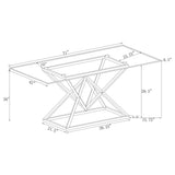 Juego de comedor rectangular Beaufort de 5 piezas en cromo y gris