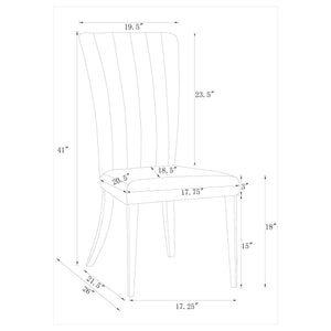Juego de comedor rectangular Beaufort de 5 piezas en cromo y gris