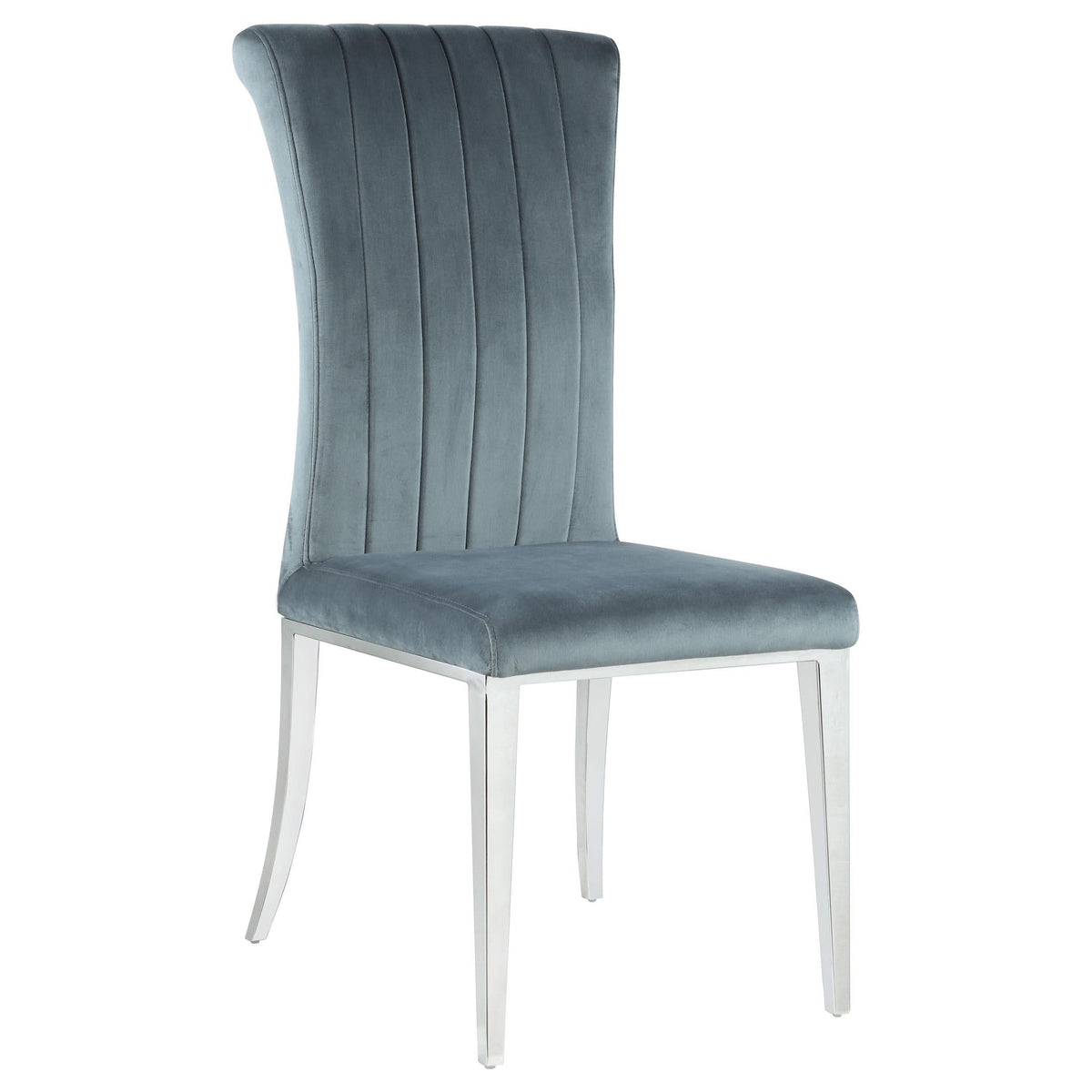 Silla de comedor tapizada Beaufort gris acero (juego de 2)