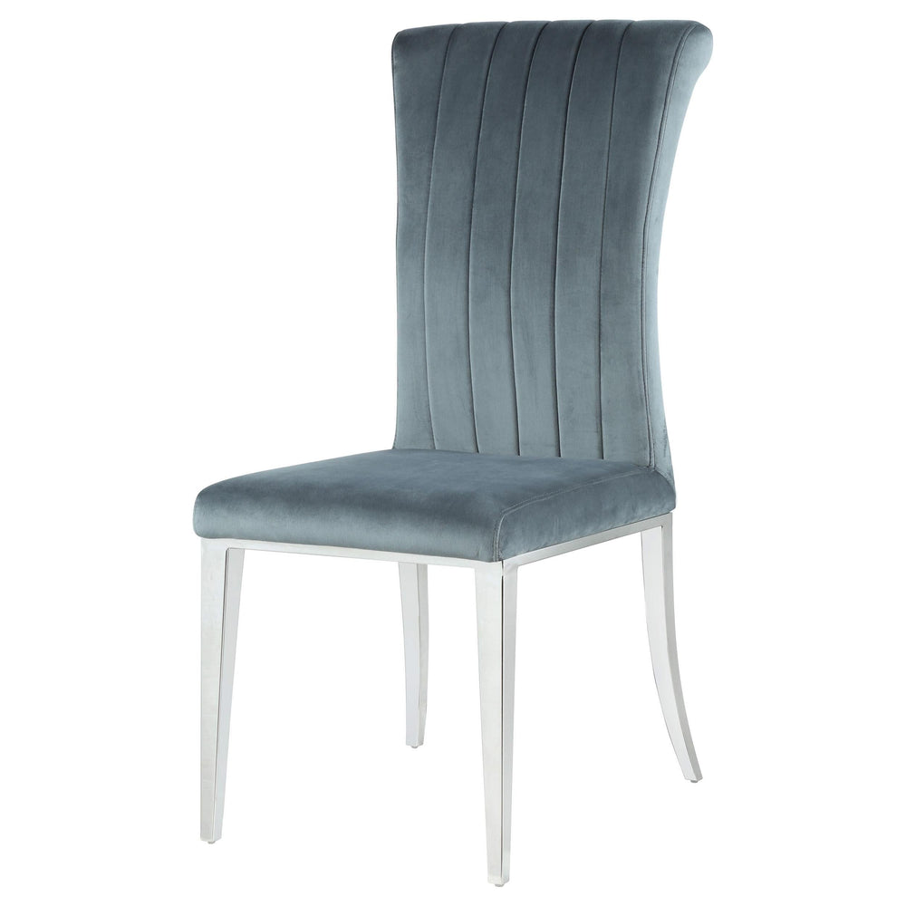 Silla de comedor tapizada Beaufort gris acero (juego de 2)