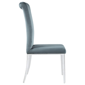 Silla de comedor tapizada Beaufort gris acero (juego de 2)