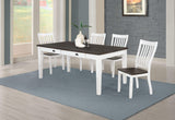 Juego de comedor rectangular Kingman de 5 piezas en color espresso y blanco