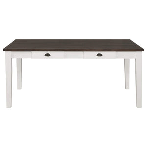 Juego de comedor rectangular Kingman de 5 piezas en color espresso y blanco