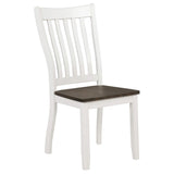 Juego de comedor rectangular Kingman de 5 piezas en color espresso y blanco